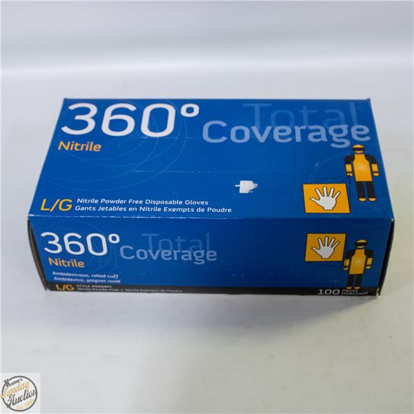 BOX OF 100 LARGE NITRILE GLOVES EXP. 2025/03