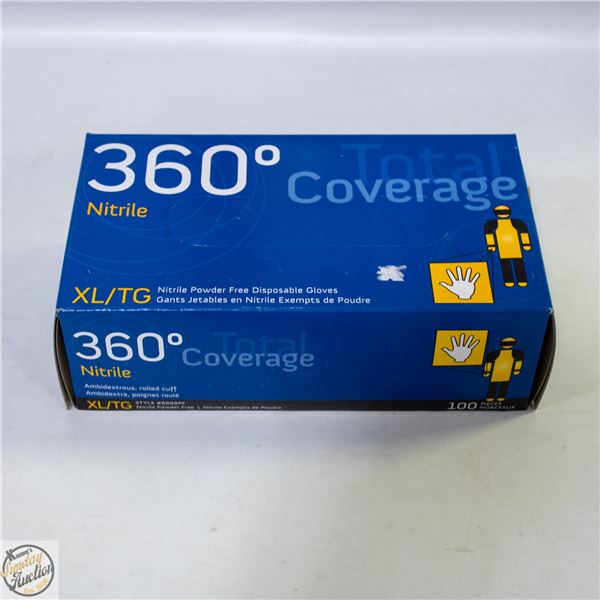 BOX OF 100 XL NITRILE GLOVES EXP. 2025/03