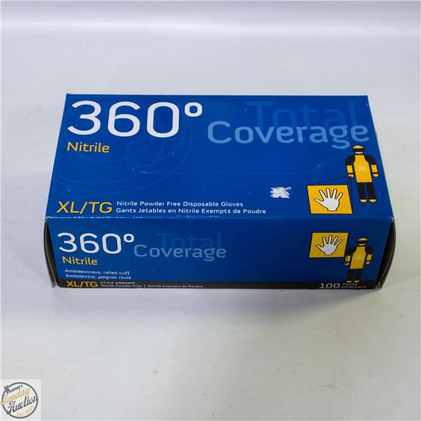 BOX OF 100 XL NITRILE GLOVES EXP. 2025/03