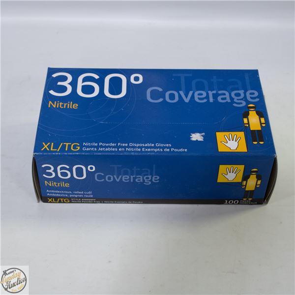BOX OF 100 XL NITRILE GLOVES EXP. 2025/03