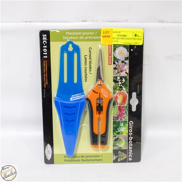 CURVED BLADE PRECISION PRUNER WITH SHEATH