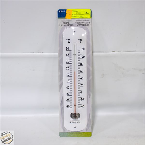 INDOOR / OUTDOOR METAL THERMOMETER EZ READ