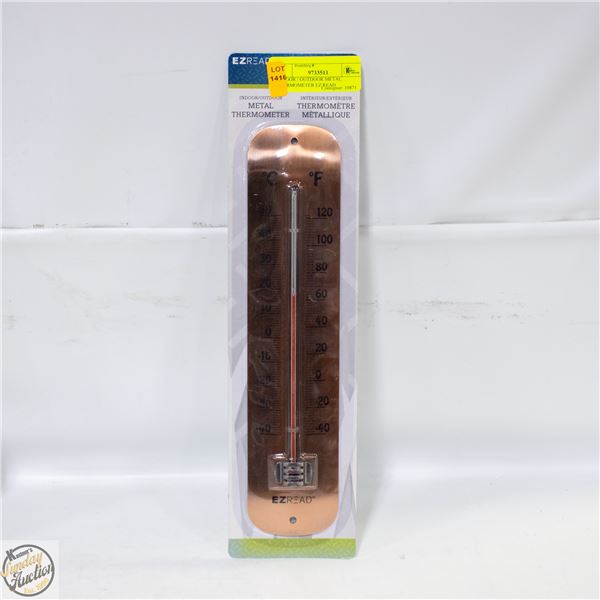 INDOOR / OUTDOOR METAL THERMOMETER EZ READ