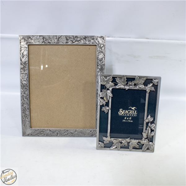 2 SEAGULL PEWTER PHOTO FRAMES