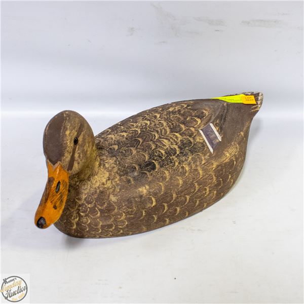 BILL RICE VINTAGE HAND PAINTED WOODEN DUCK DECOY