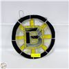 Image 1 : STAINED GLASS WITH BOSTON BRUINS LOGO 12" DIAMETER