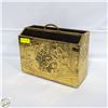 Image 1 : VINTAGE BRASS MAGAZINE STAND 10.5" X 14.5" X 6"