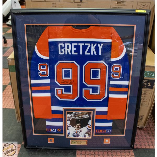 SIGNED WAYNE GRETZKY JERSEY PROFESSIONALLY FRAMED