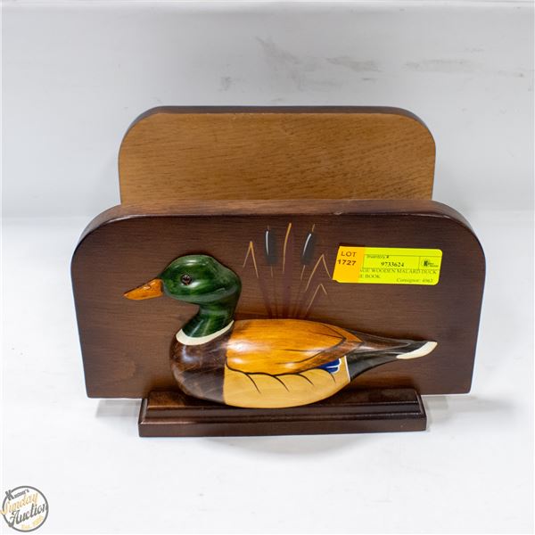 VINTAGE WOODEN MALARD DUCK THEME BOOK