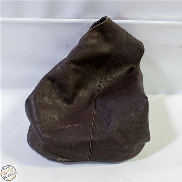 GENUINE LEATHER HOBO STYLE BROWN HANDBAG
