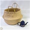 Image 1 : HAND WOVEN UNUSED BASKET SOLD WITH