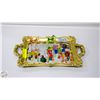 Image 1 : MIRROR TRAY WITH GLASS CANDY