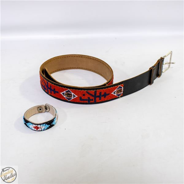 ESTATE INDIGENOUS HAND BEADED BELT &