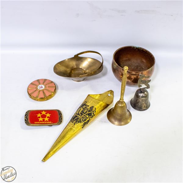 7 VINTAGE BRASS BELT BUCKLE, MATCHSTICK