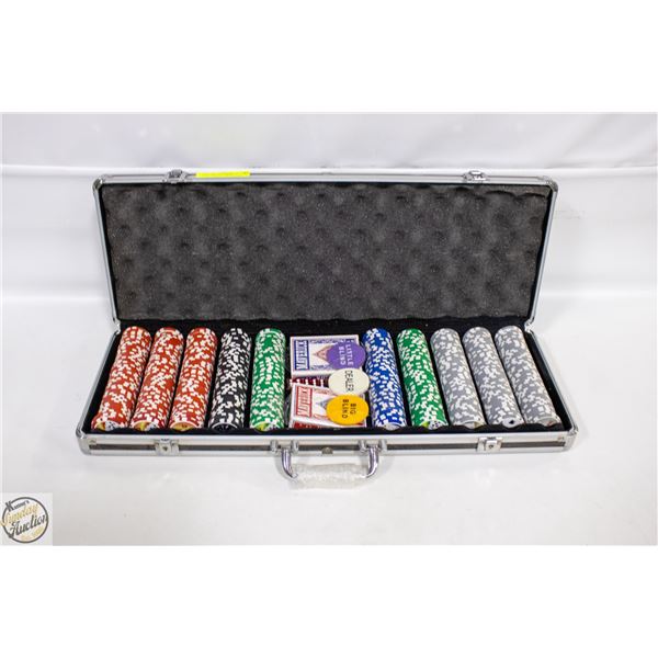 NEW 500 CHIPS POKER SET 11.5G NEW 2 DECKS, 5 DICE,