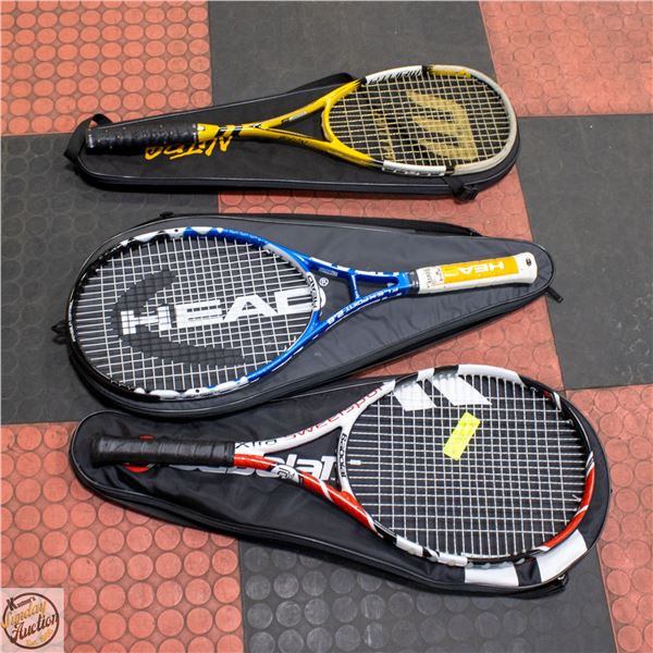 3 TENNIS RACQUETS