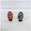 Image 1 : 2 VINTAGE METAL CHINESE EGGS
