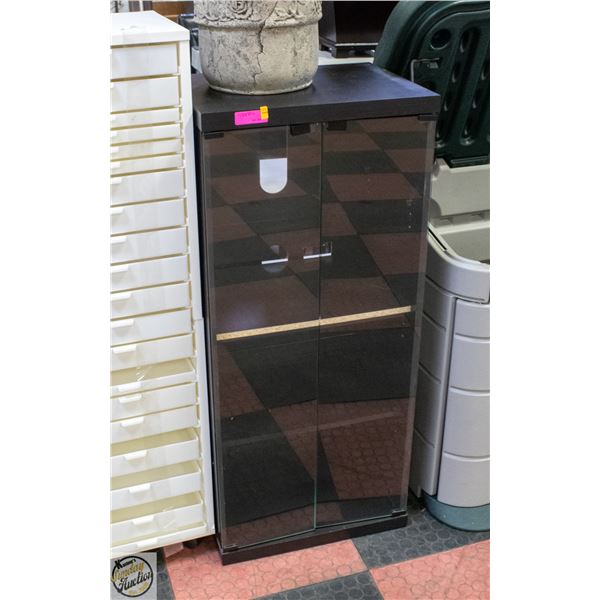 BLACK STERO CONSOLE CABINET 46"TALL X 20" LONG X