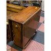 Image 1 : VINTAGE OAK DROPLEAF TABLE W/DRAWERS/DOOR STORAGE