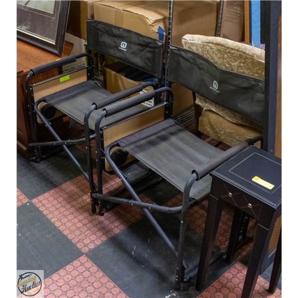 2 OUTBOUND CAMPING FOLDUP CHAIRS+SIDE TABLE