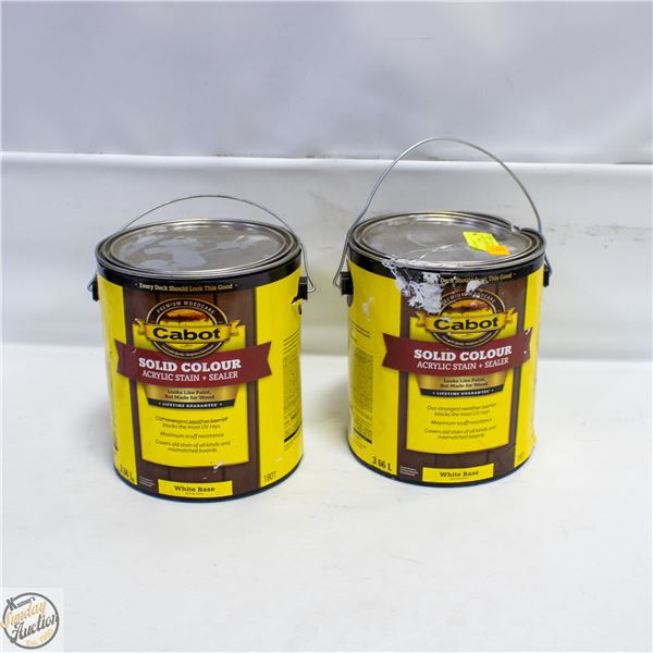 2X1 GALLONS OF CABOT SOLID COLOR ACRYLIC STAIN AND