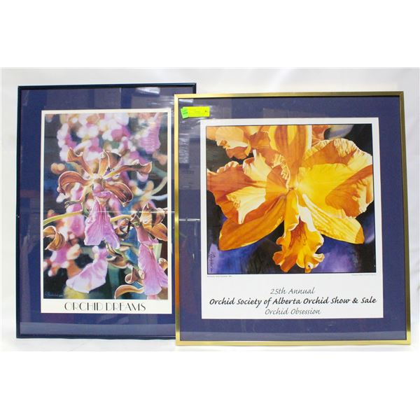 25TH ANNUAL ORCHID SHOW FRAMED POSTER & ORCHID