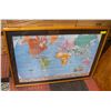 Image 1 : WORLD ATLAS MAP WITH NATIONS FLAGS 40"X29"