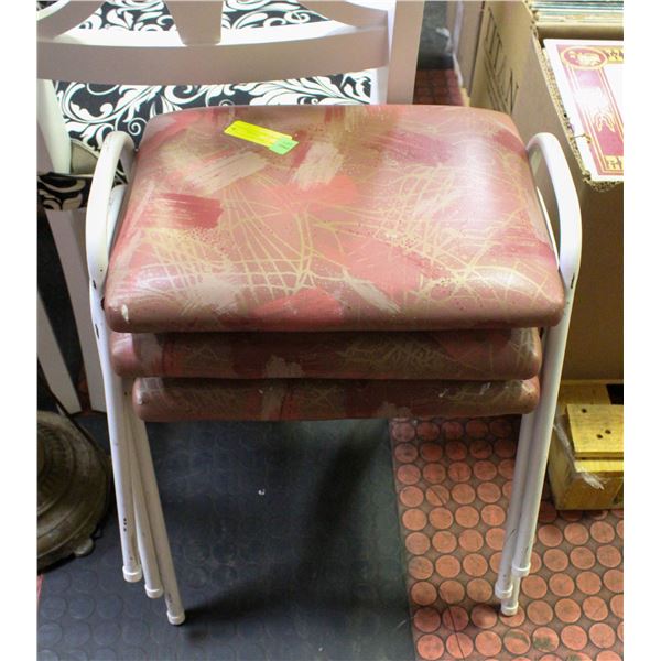 SET OF 3 1960'S STACKING STOOLS