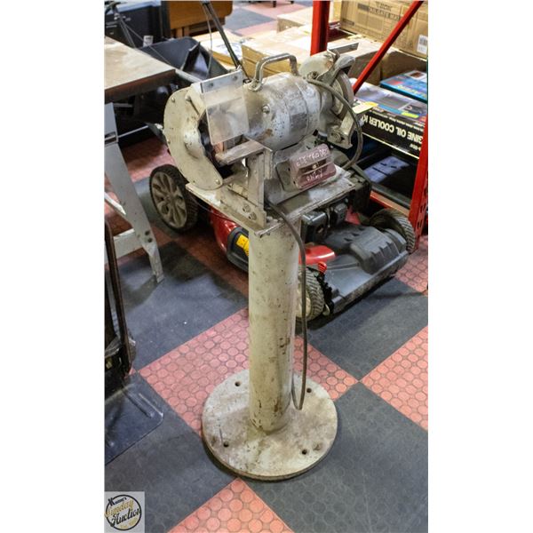 H/D BENCH GRINDER ON CAST METAL STAND