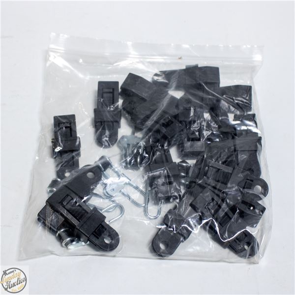 16 BLACK AWNING CLIPS + 6 STEEL CLIPS