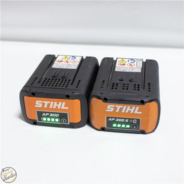 LOT OF 2 STIHL AP300 CHARGED BATTERIES