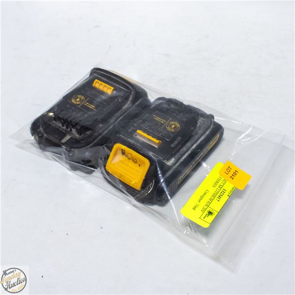 (2) DEWALT XR LITHIUM ION 20V MAX BATTERIES