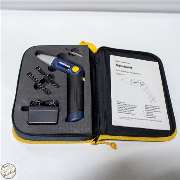MASTERCRAFT CORDLESS SCREWDRIVER COMPLETE