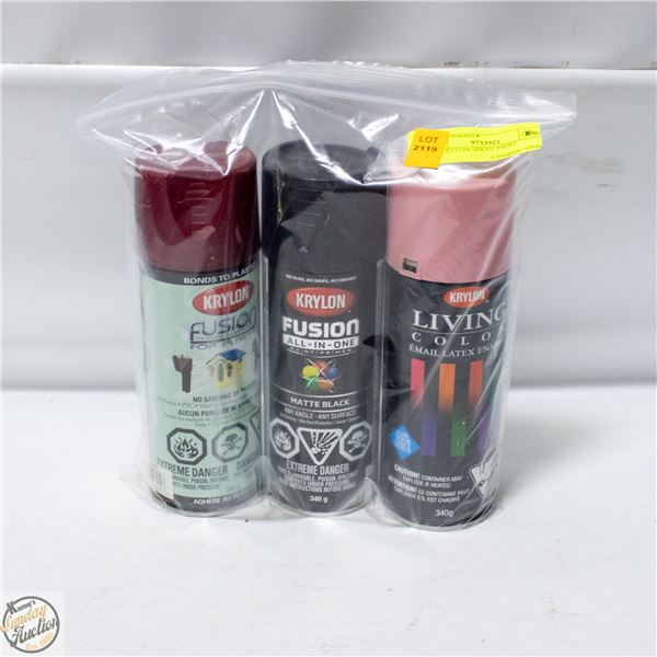 3PK KRYLON SPRAY PAINT