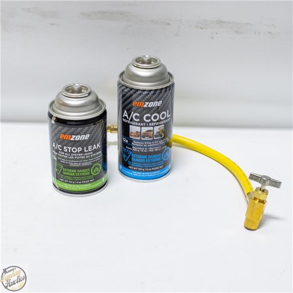 CAN OF 12A A/C STOP LEAK + CAN OF 12A  A/C-