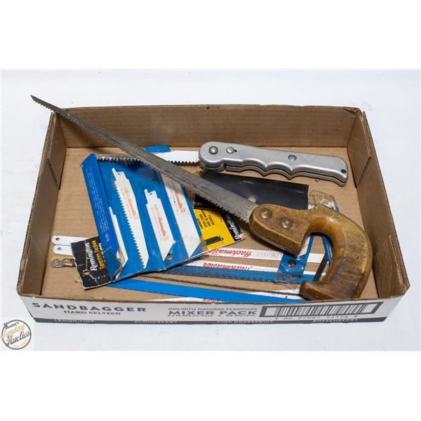 HAND SAWS PLUS VARIOUS REPLACEMENT BLADES