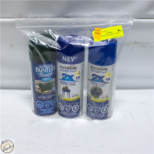 3PK RUSTOLEUM SPRAY PAINT