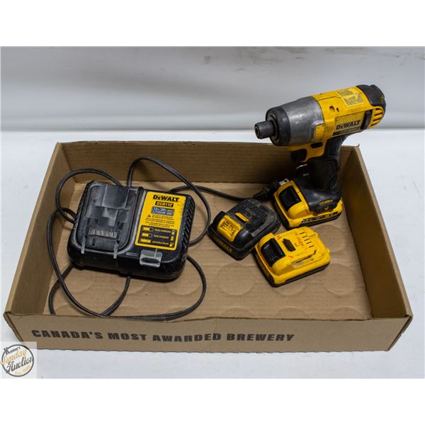 DEWALT DRILL BATTERIES AND CHARGER