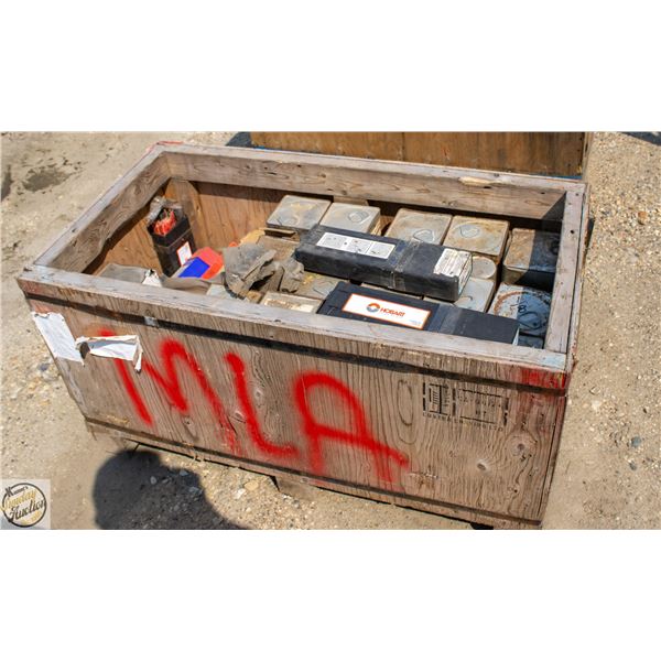 CRATE OF WELDING RODS