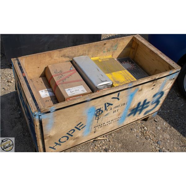 CRATE OF WELDING RODS