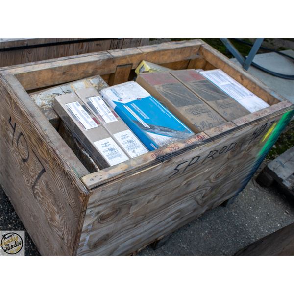 CRATE OF WELDING RODS VARIOUS CONDITION