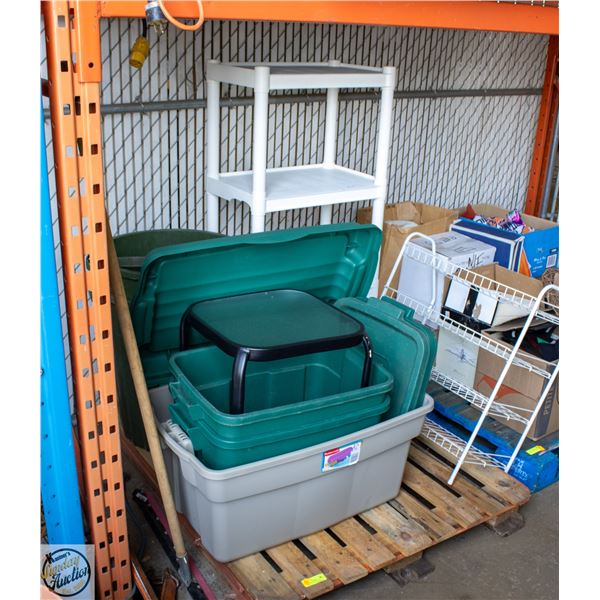 ESTATE PALLET- STORAGE TOTES/CONTAINERS/SHELVING