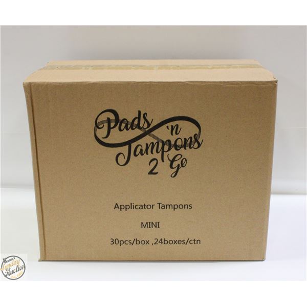 CASE OF PADS N' TAMPONS 2 GO TAMPONS - 24 BOXES IN