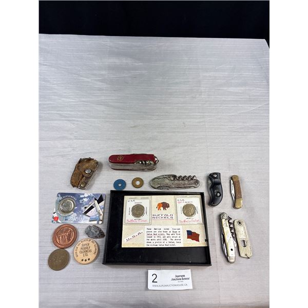 Nice Collectible Lot of Coins Tokens Arrow Head Etc