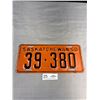Image 1 : 1950 Saskatchewan License Plate 39-380