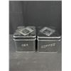 Image 2 : Very Good Condition 1950's-60's Chrome Lincoln Beauty Ware Metal Canister Set