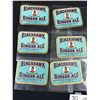 Image 2 : Lot of 9 Vintage BlackHawk Ginger Ale Paper Labes In Protective Sleeves
