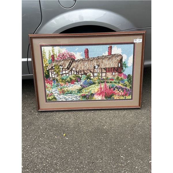 Professionally Framed Well Done Needlepoint 40"x28" NO SHIPPING