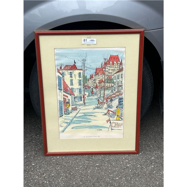 Very Nice Signed Print of Quebec City 22"x29" NO SHIPPING