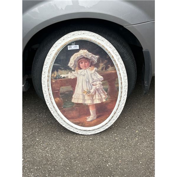 Very Nice, Vintage Oval Print in Vintage Frame 28"x22"